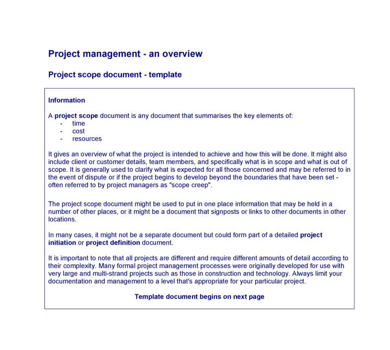 43 Project Scope Statement Templates & Examples ᐅ TemplateLab