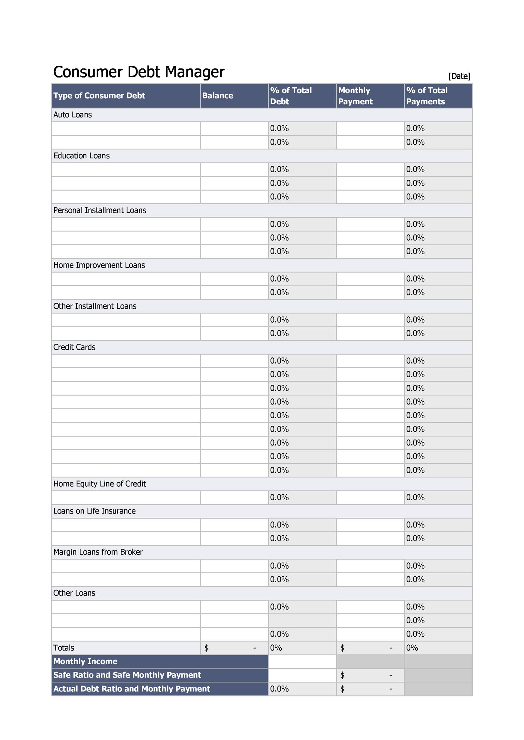 38 Debt Snowball Spreadsheets, Forms & Calculators