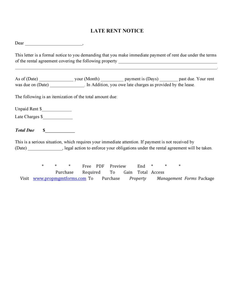34 Printable Late Rent Notice Templates ᐅ TemplateLab