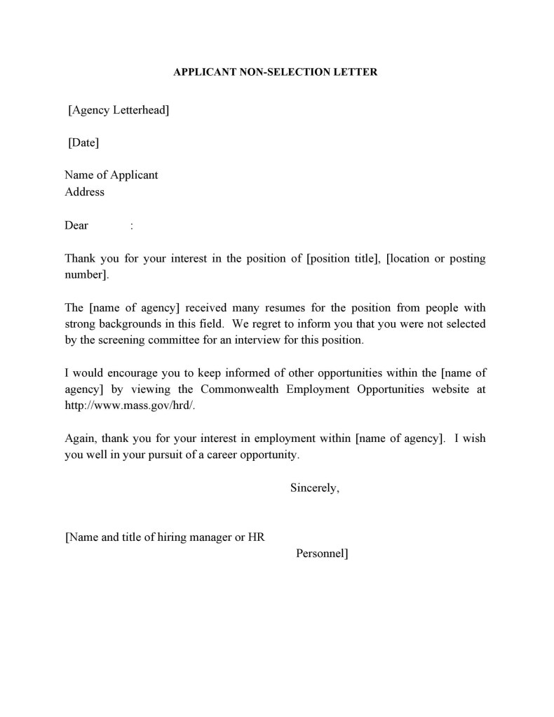 39 Job Rejection Letter Templates & Samples ᐅ TemplateLab