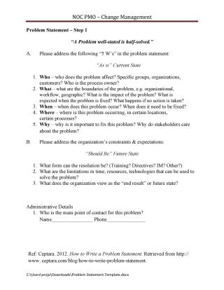 50 Printable Problem Statement Templates (MS Word) ᐅ TemplateLab