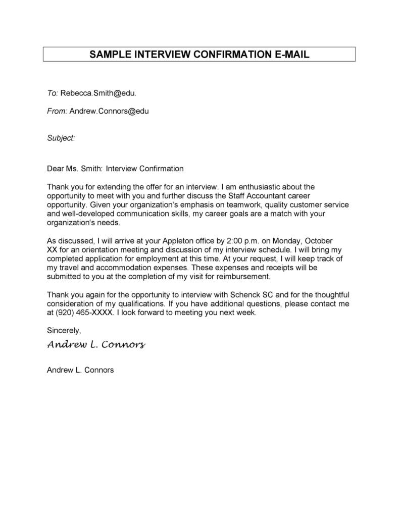38 Professional Interview Acceptance Emails (+Smart Tips) ᐅ TemplateLab