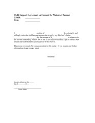 How To Write A Child Support Agreement Letter