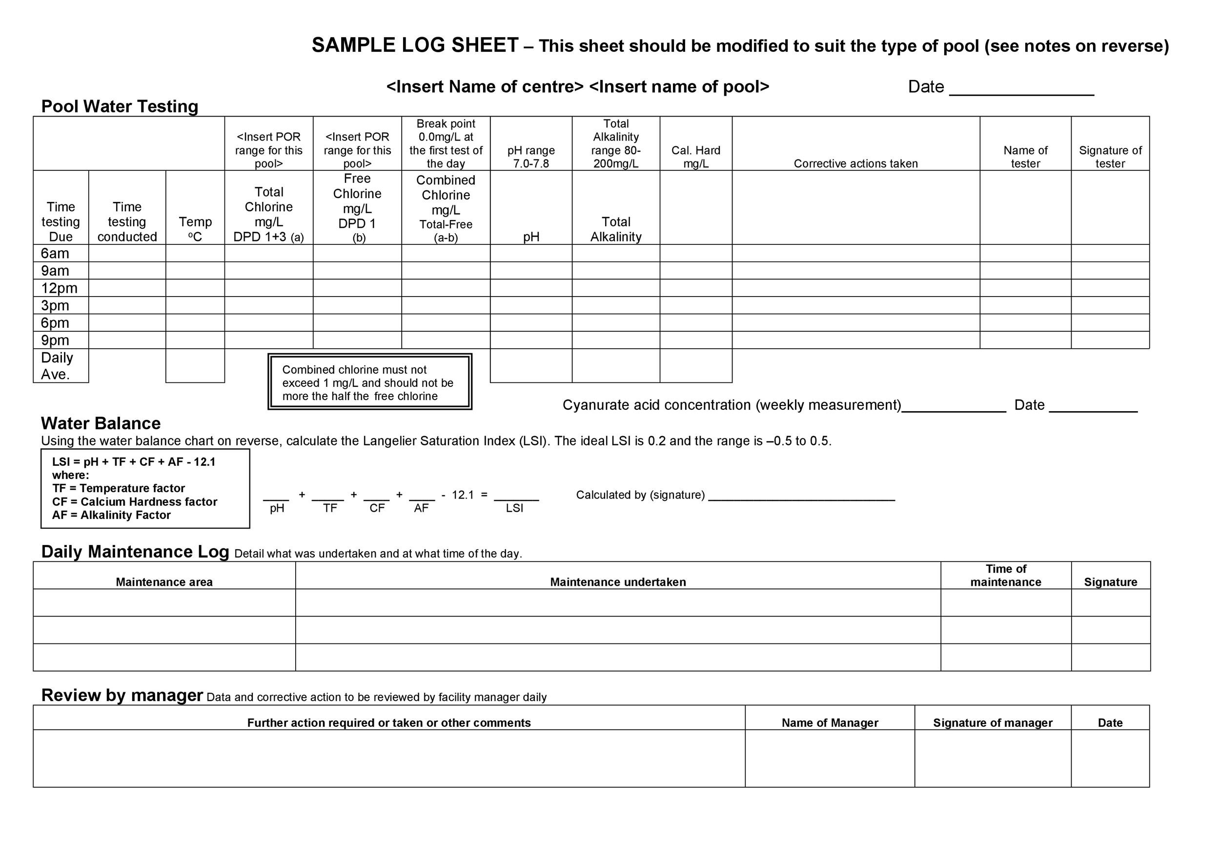 50 Printable Log Sheet Templates [Direct Download] ᐅ TemplateLab
