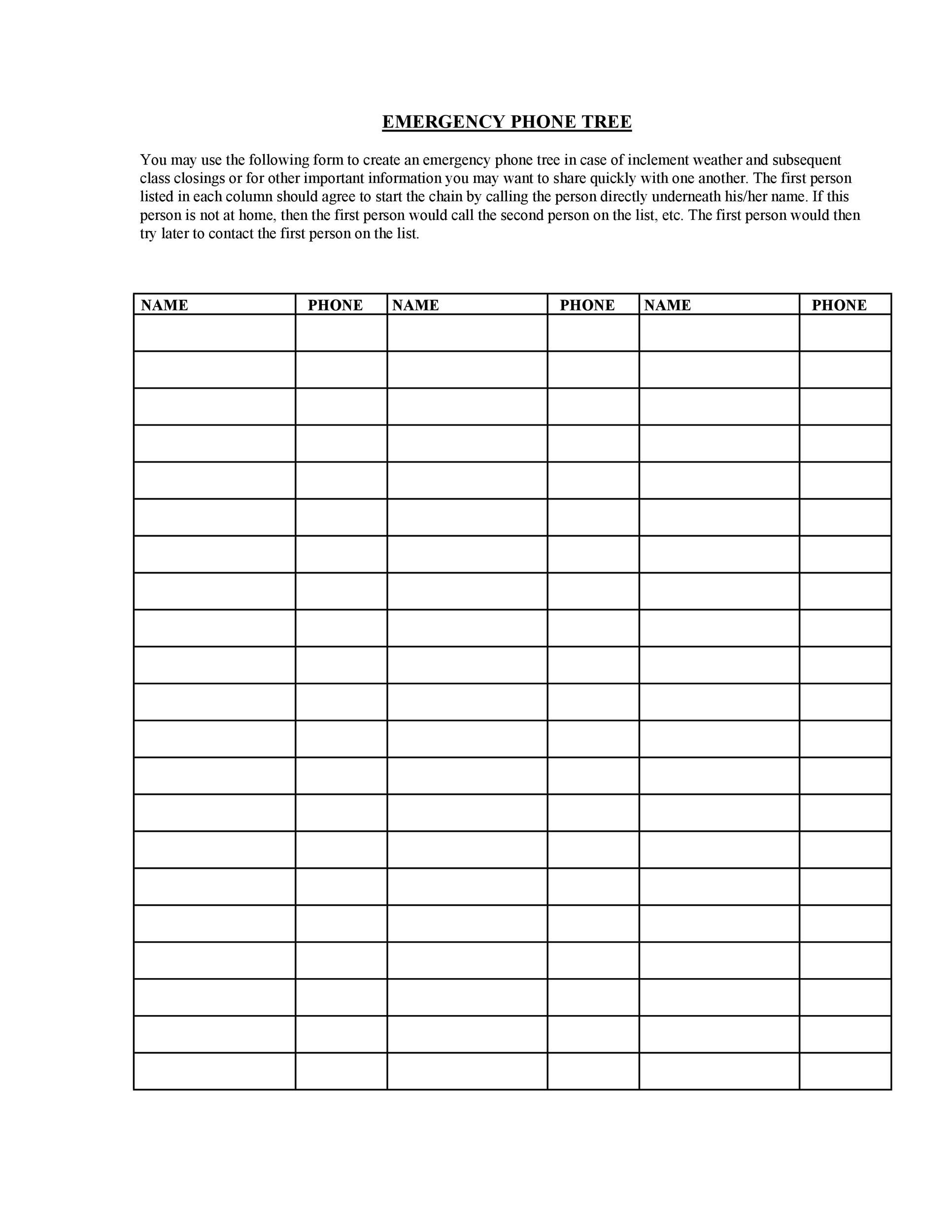 50 Free Phone Tree Templates (MS Word & Excel) ᐅ TemplateLab