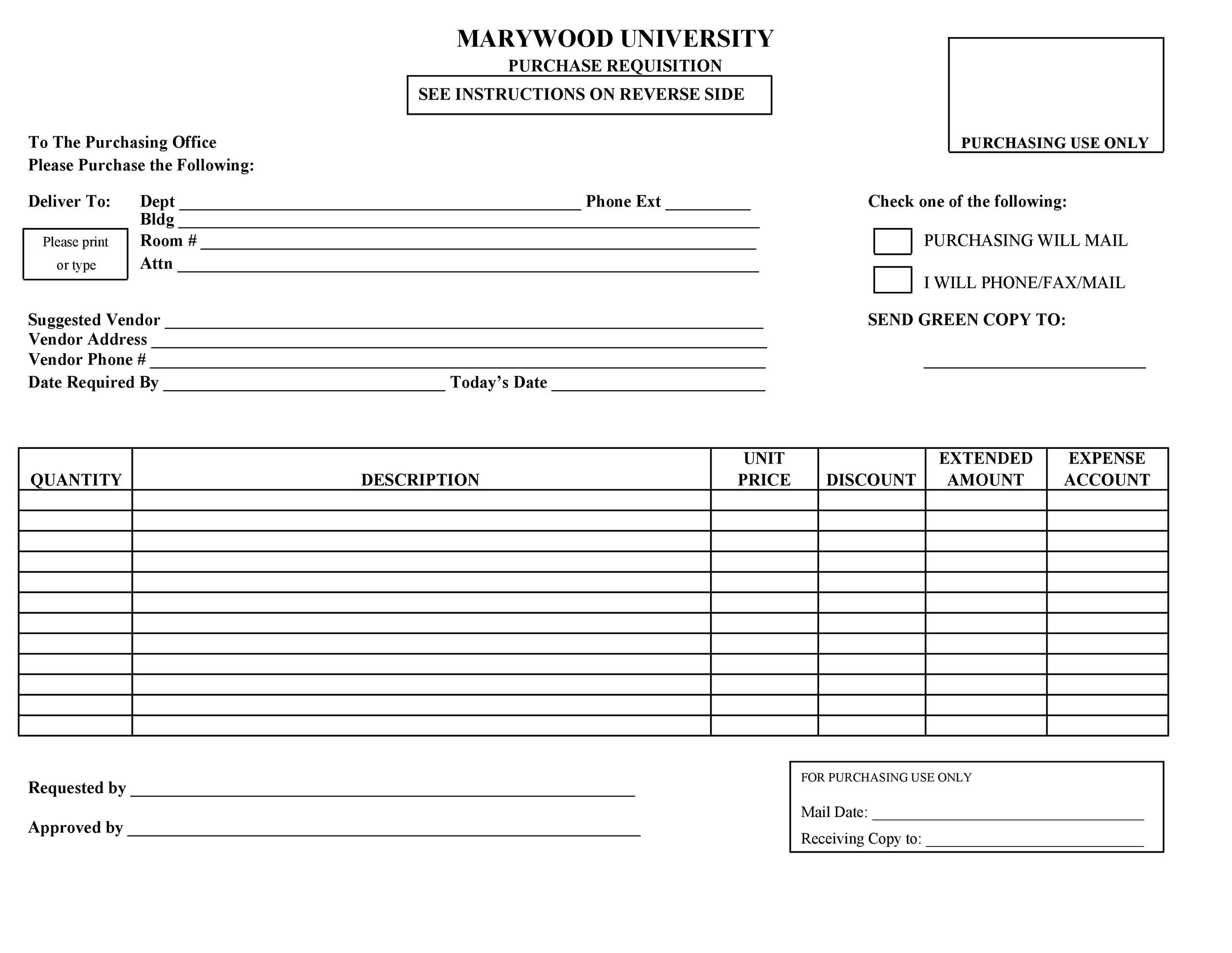 50 Professional Requisition Forms [Purchase / Materials / Lab]