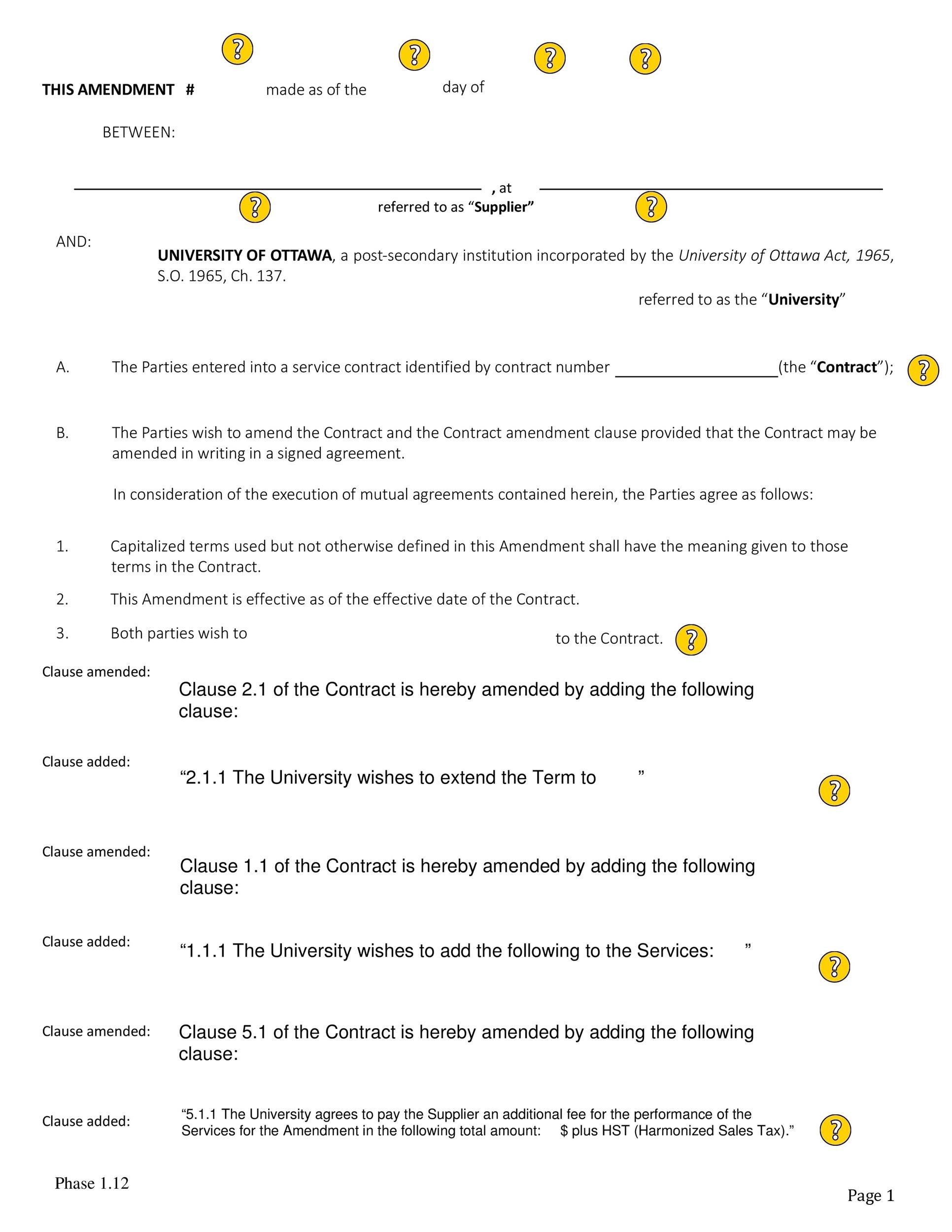 44 Professional Contract Amendment Templates & Samples ᐅ TemplateLab