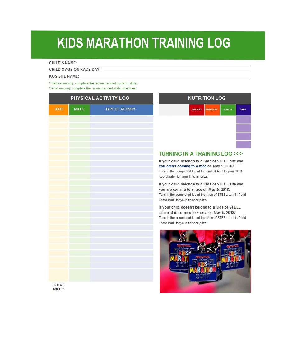 49 Handy Running Log Templates (+Walking Charts) ᐅ TemplateLab
