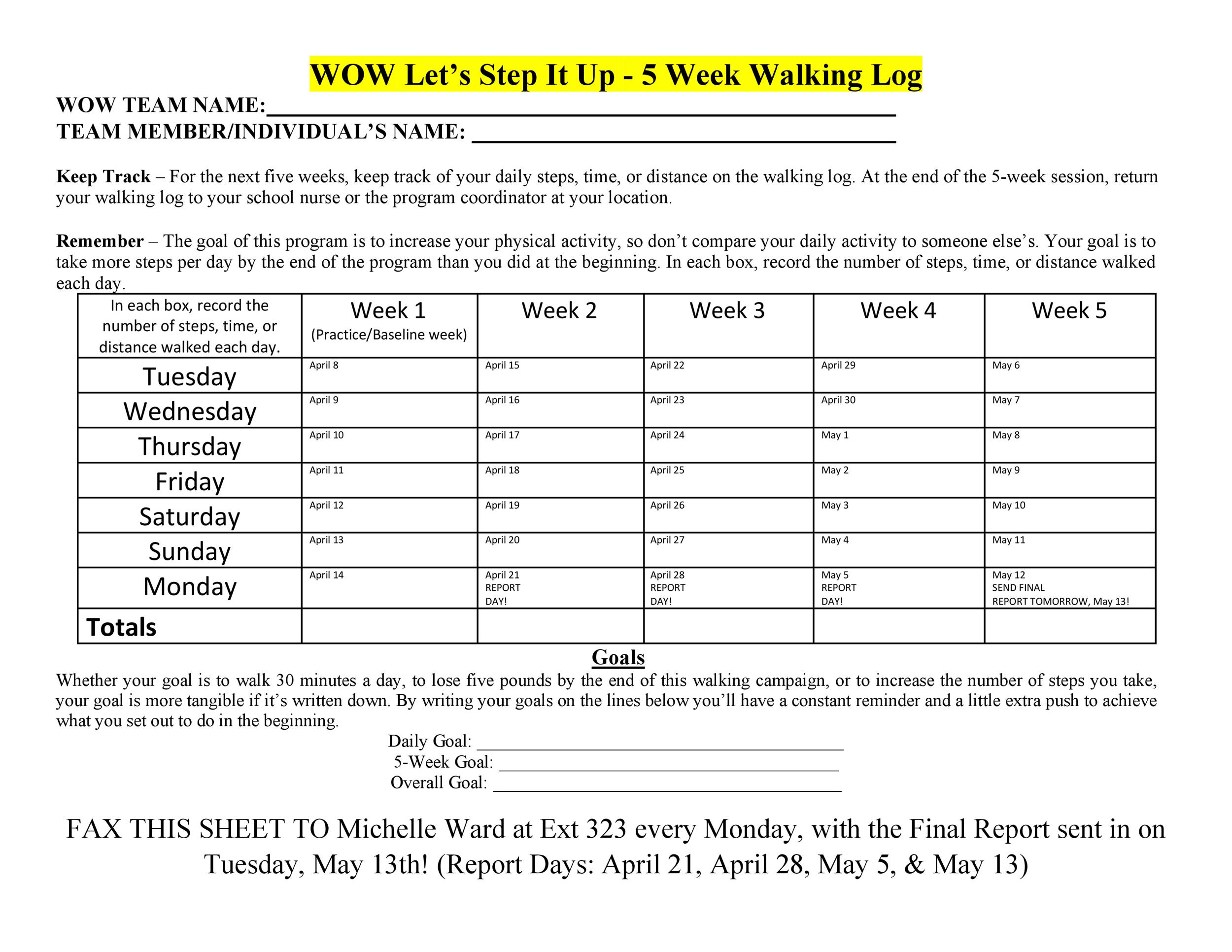 49 Handy Running Log Templates (+Walking Charts) ᐅ TemplateLab