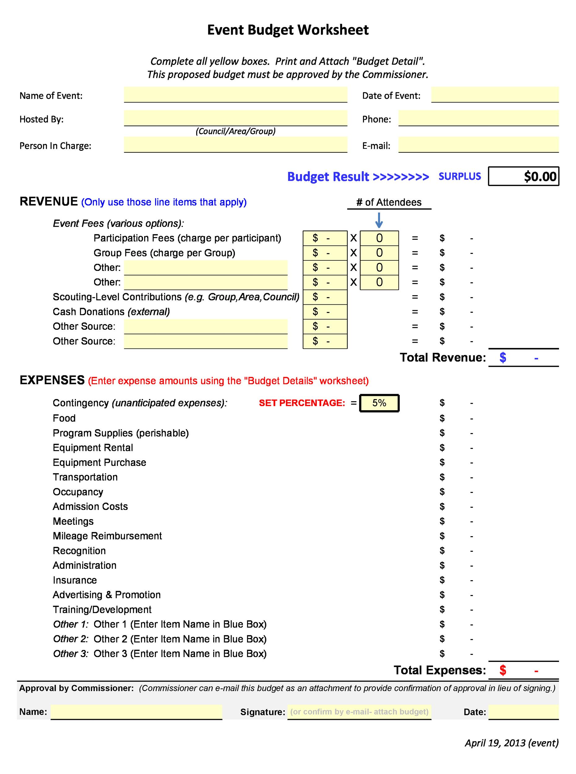 50 Useful Event Budget Templates (+Party Budget Planners) ᐅ