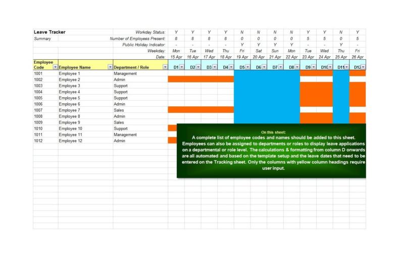 49 Employee Vacation Trackers (Excel & Word) ᐅ TemplateLab
