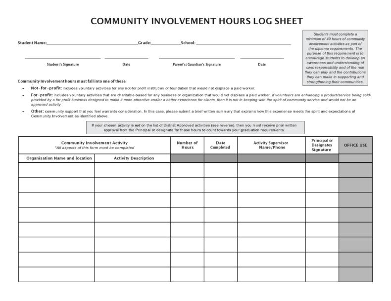 44 Printable Community Service Forms (MS Word) ᐅ TemplateLab