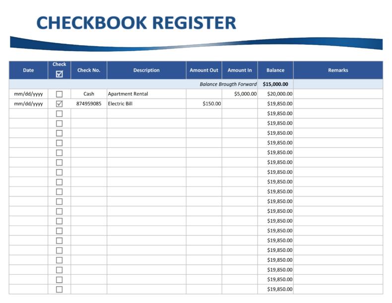 39 Checkbook Register Templates [100 Free, Printable] ᐅ TemplateLab