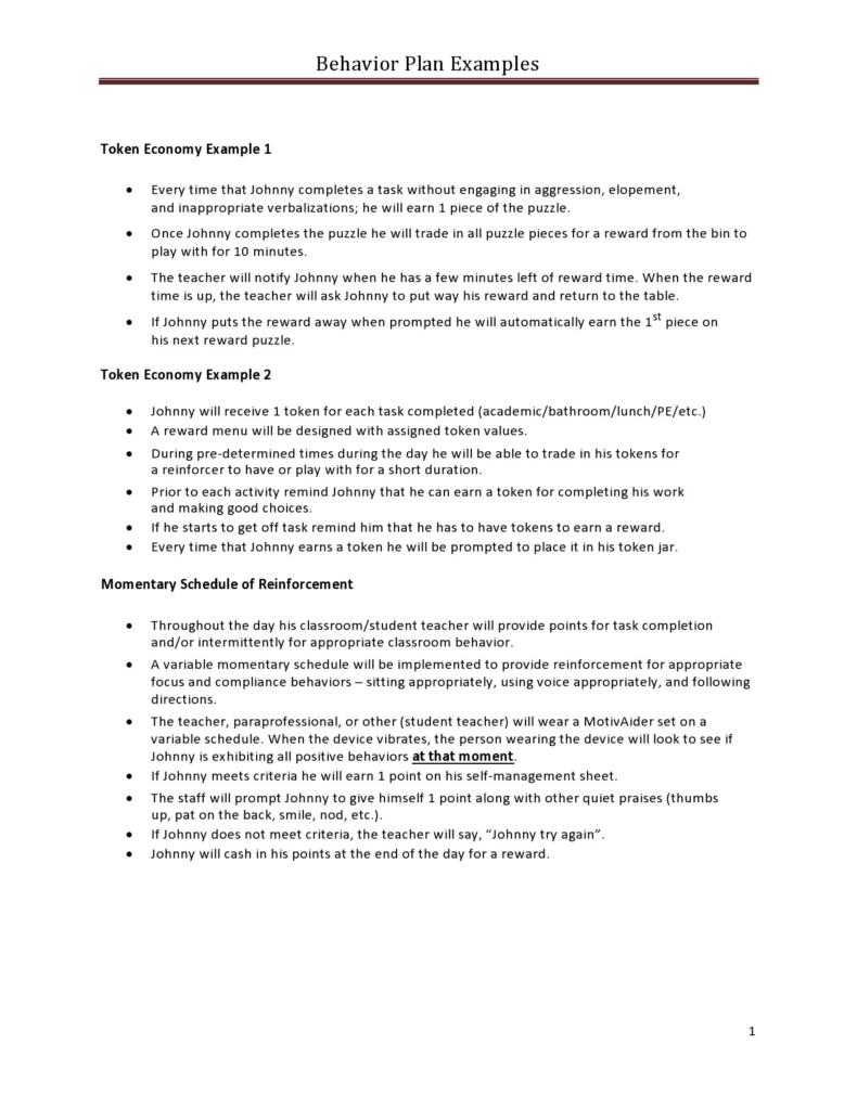47 Useful Behavior Plan Templates (BIP Examples) ᐅ TemplateLab