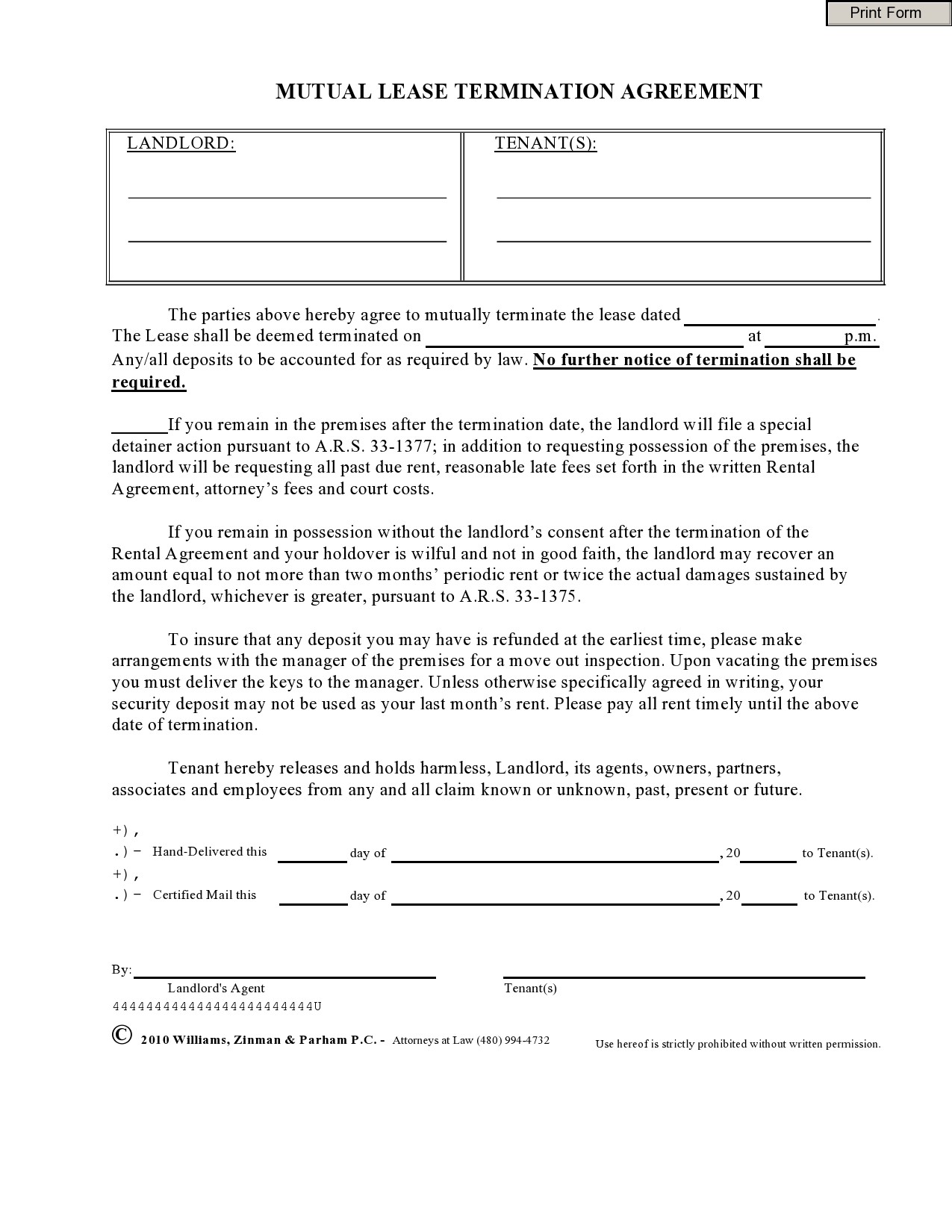 47 Early Lease Termination Letters & Agreements ᐅ TemplateLab