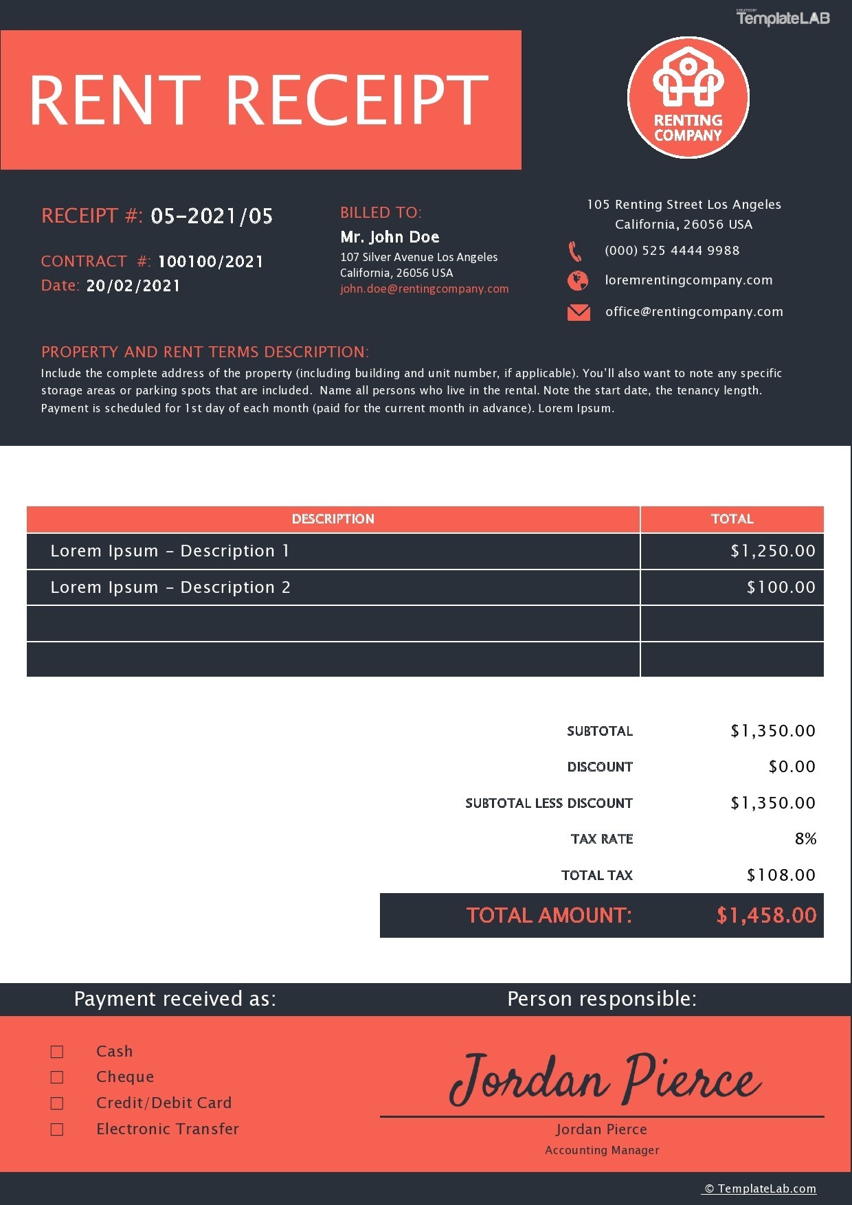 49 Printable Rent Receipts (Free Templates) ᐅ TemplateLab