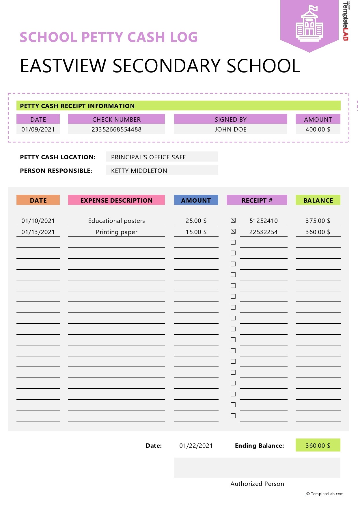 40 Petty Cash Log Templates & Forms [Excel, PDF, Word] ᐅ TemplateLab