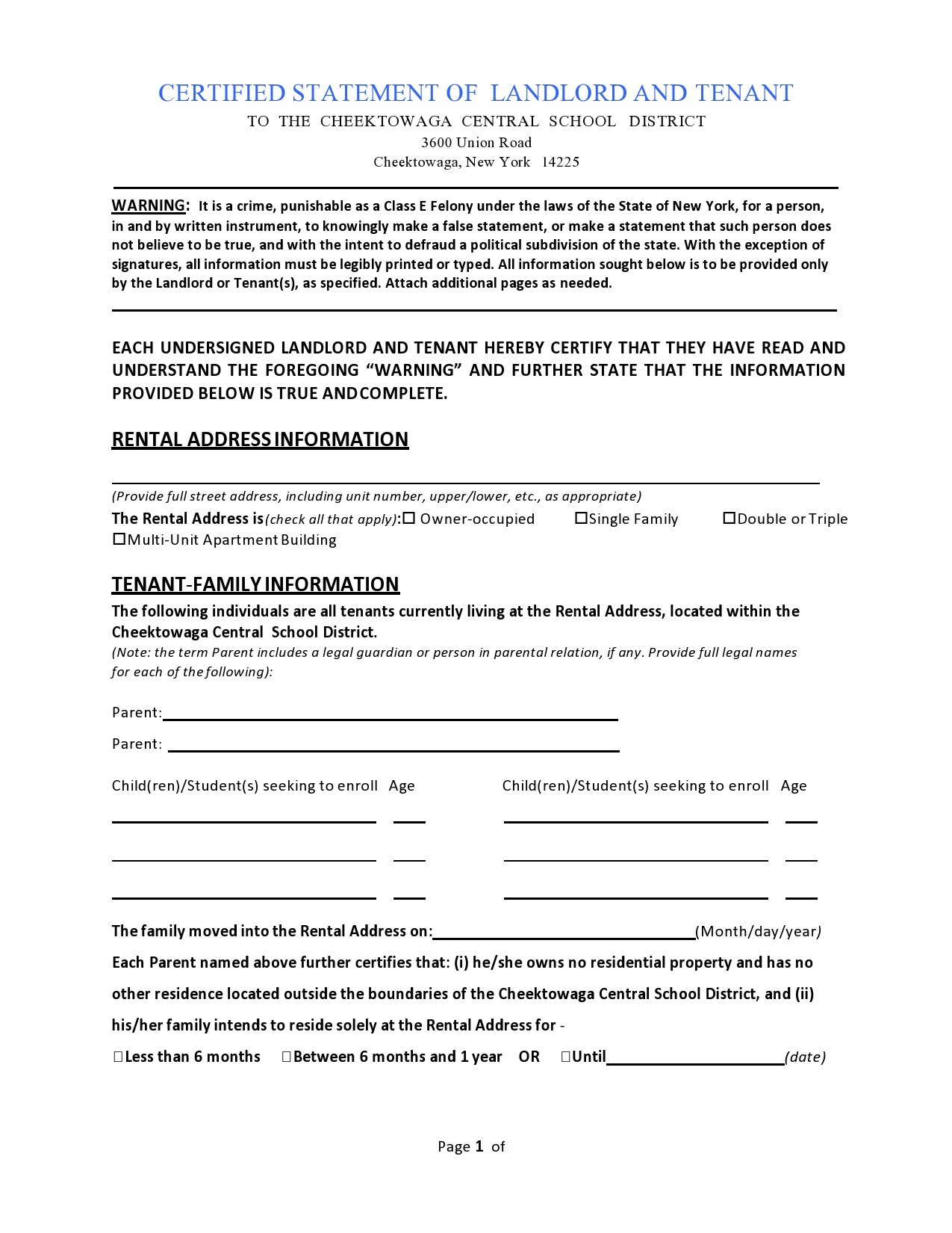 43 Perfect Landlord Statement Forms (& Letters) ᐅ TemplateLab