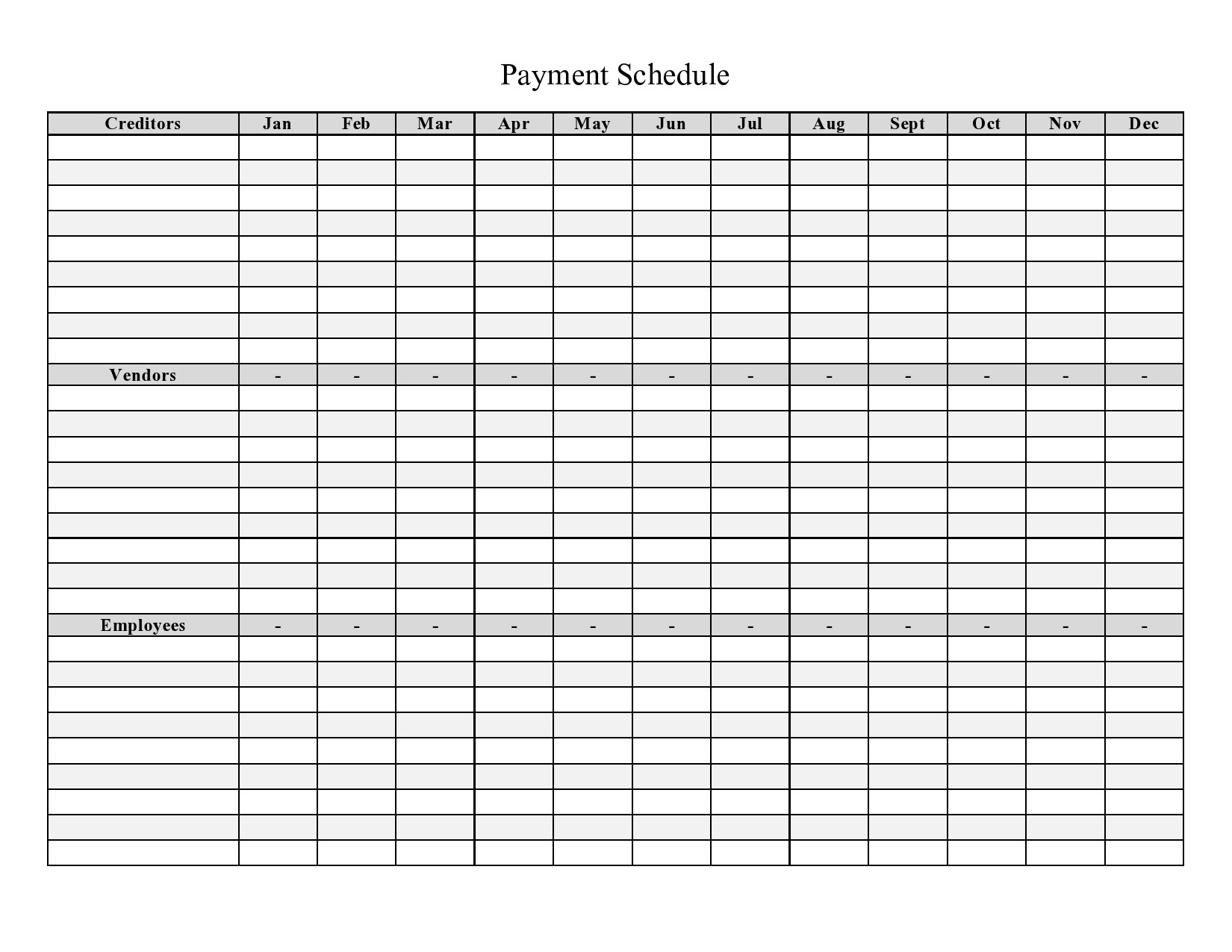 Payment Record Template Excel