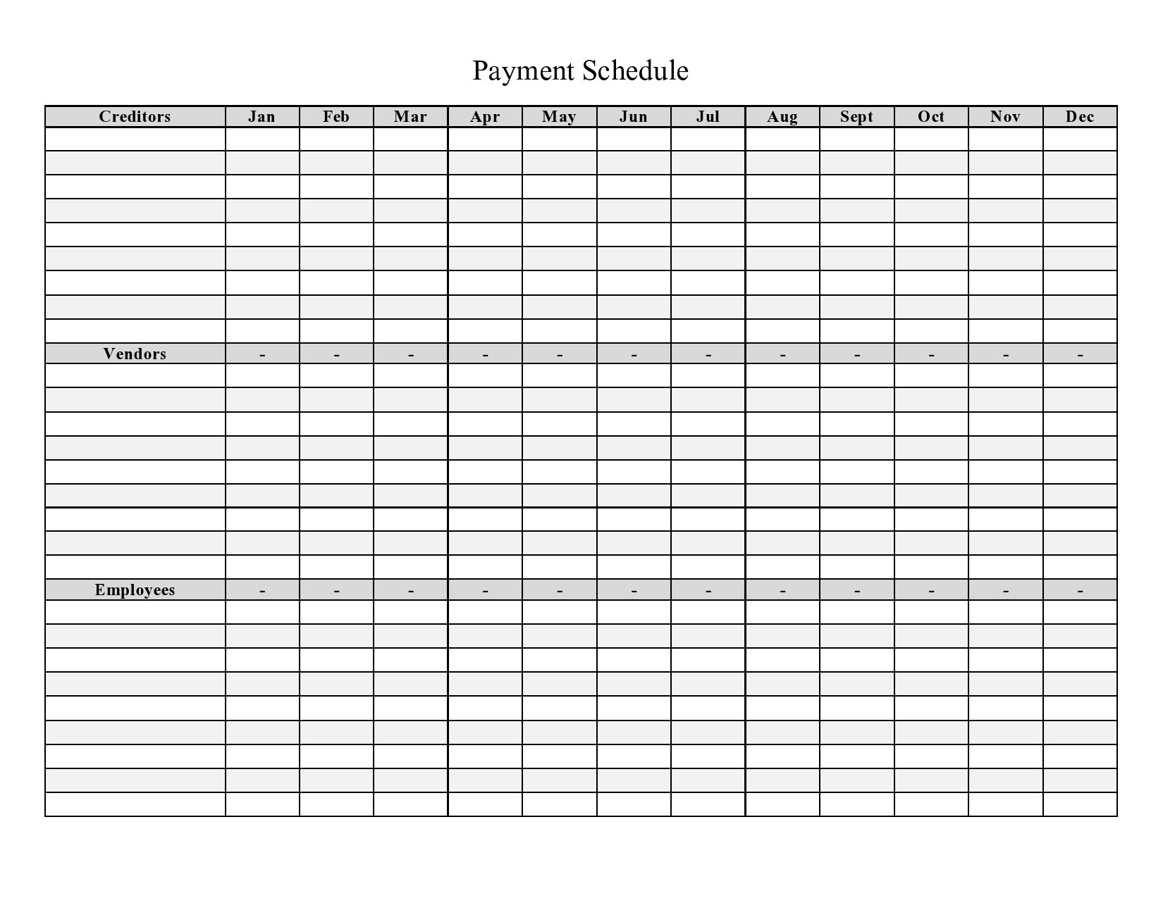 Payment Record Template Excel