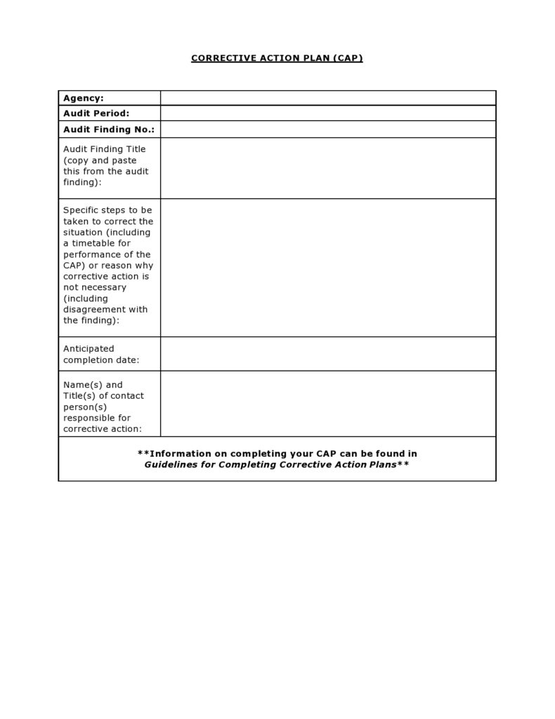 44 Best Corrective Action Plan Templates (Word / Excel)