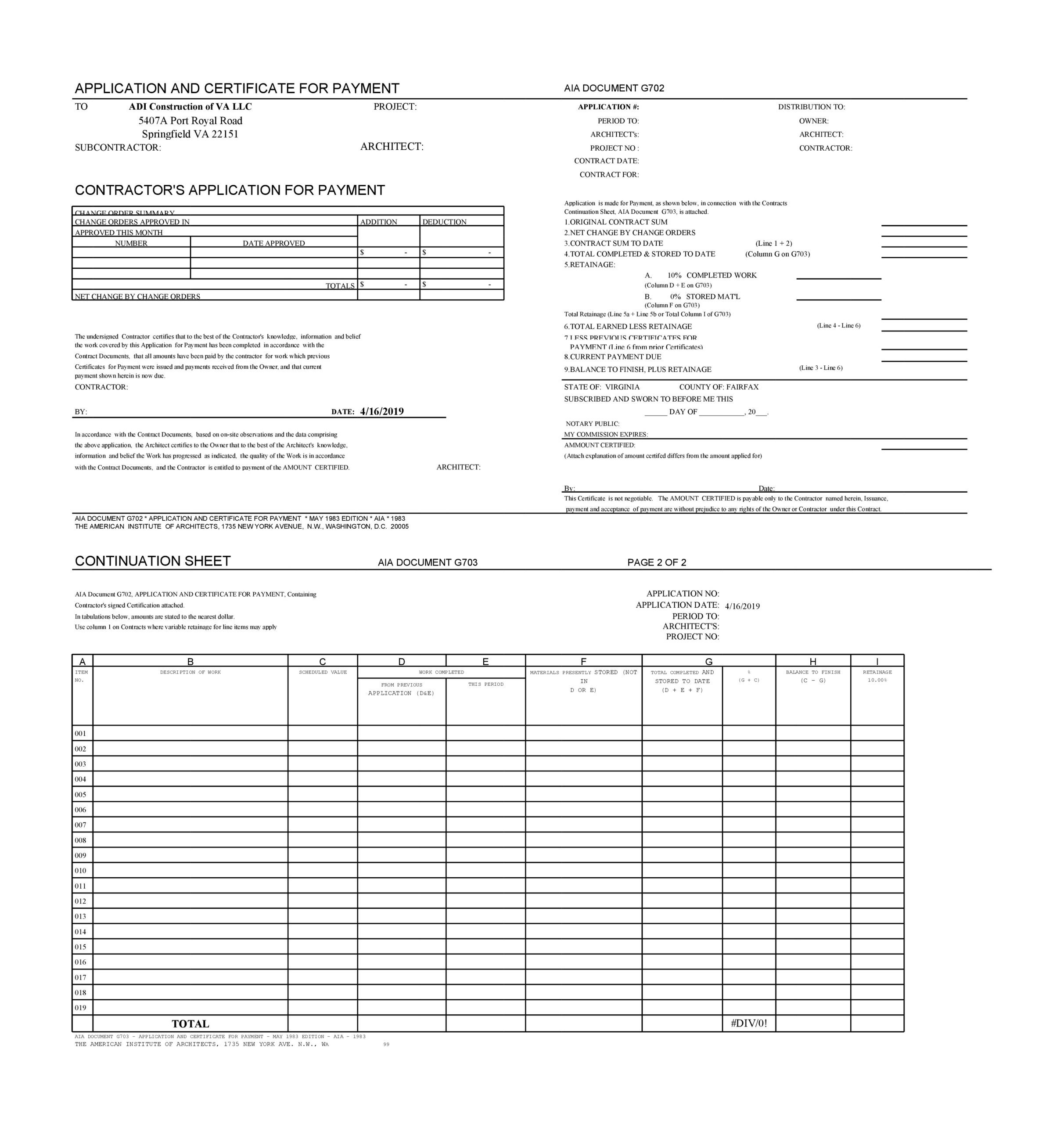 Aia G702 Excel Template