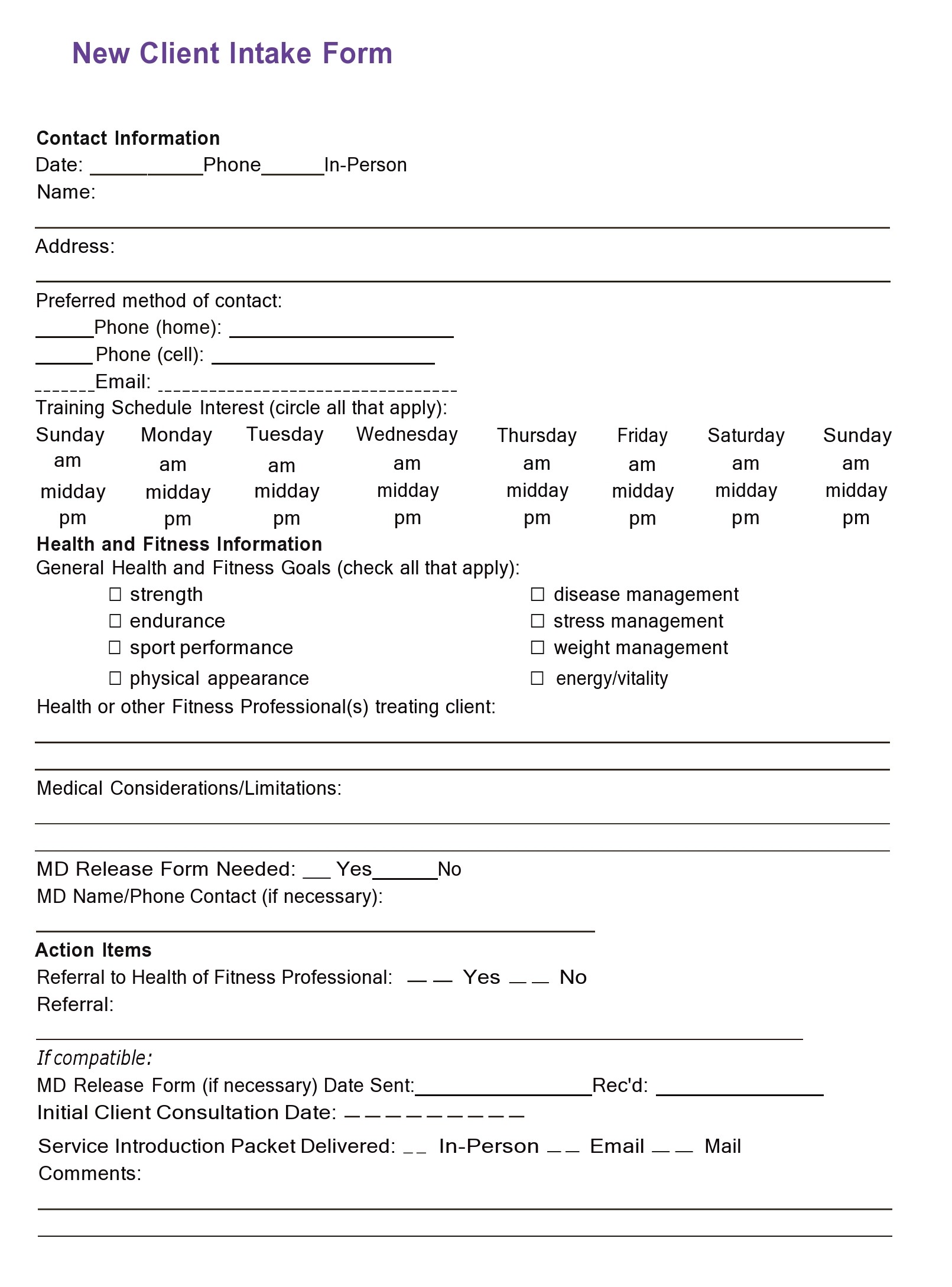 Massage Therapy Consultation Form Template