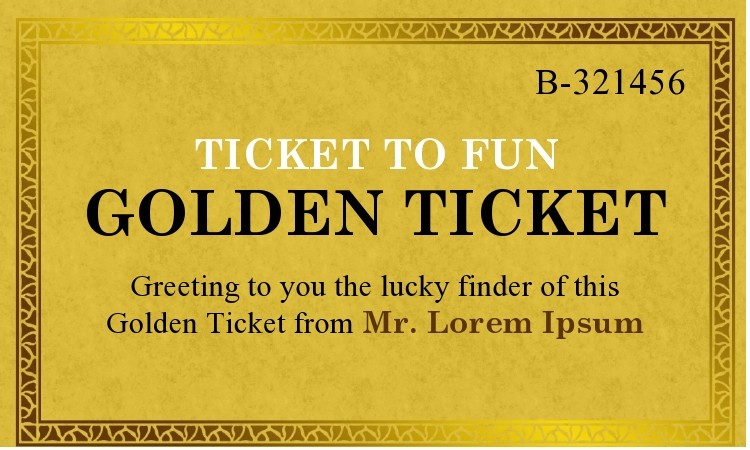 Golden Ticket Printable Template