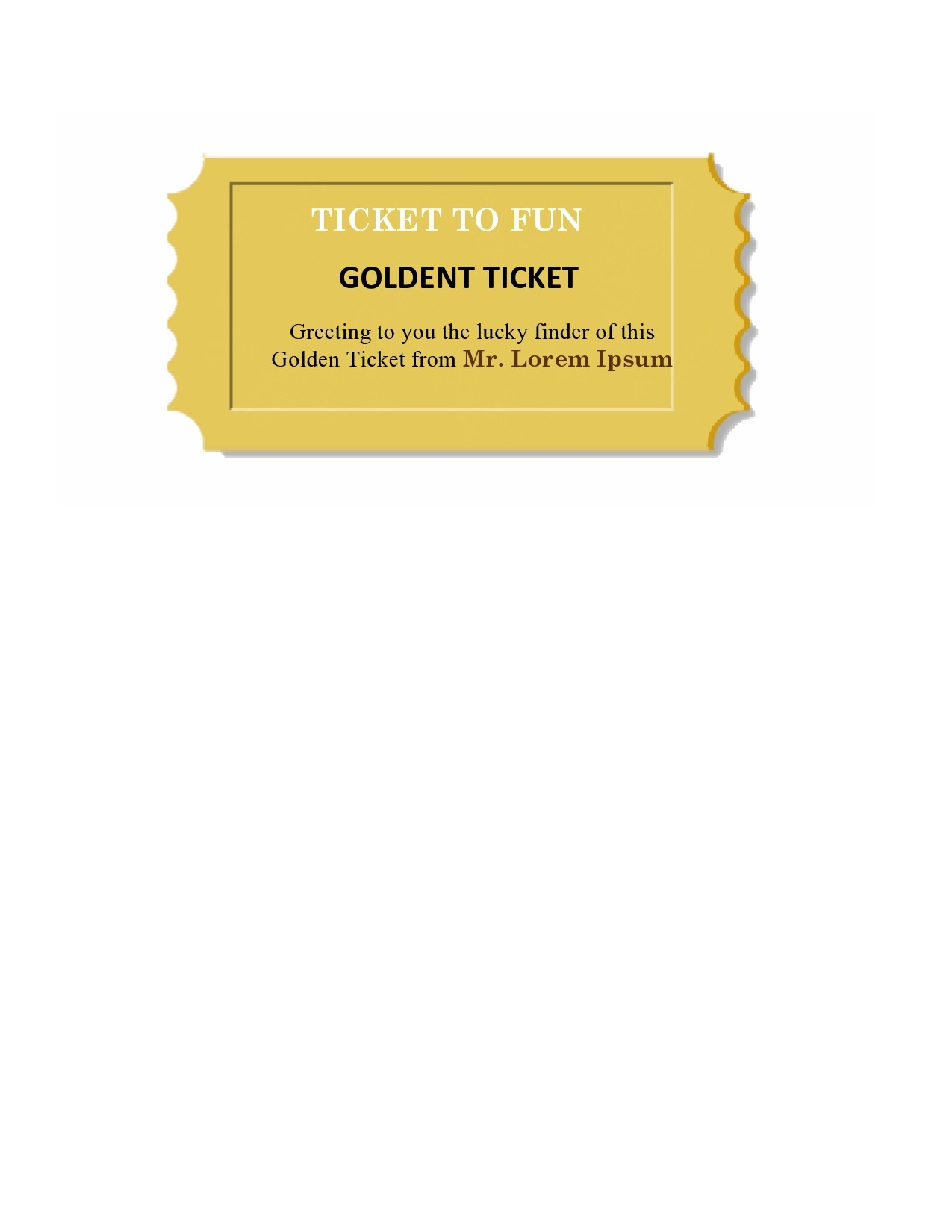 Golden Ticket Party Invitation Template Free