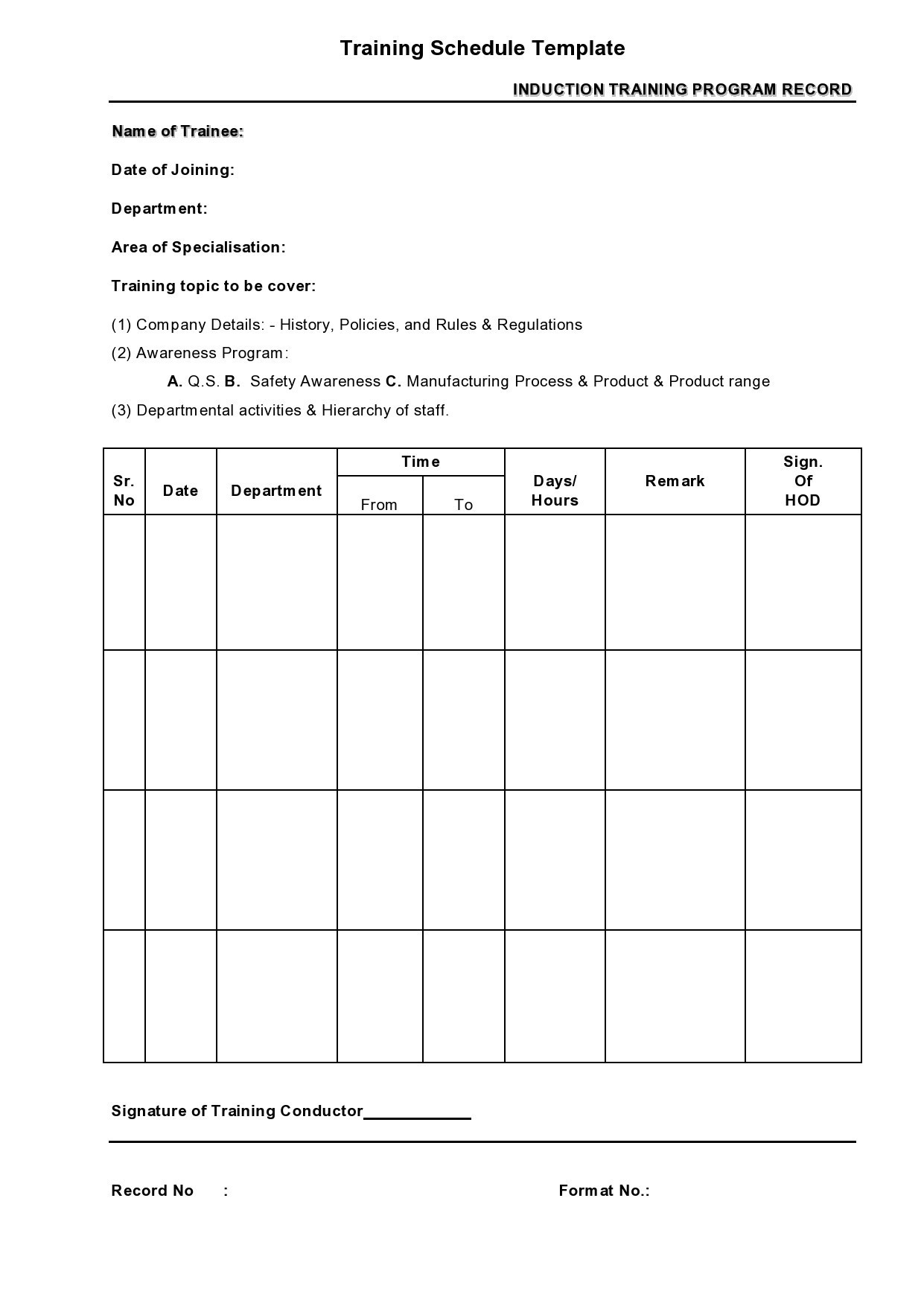 43 Employee Training Plan Templates (Word & Excel) ᐅ Templatelab