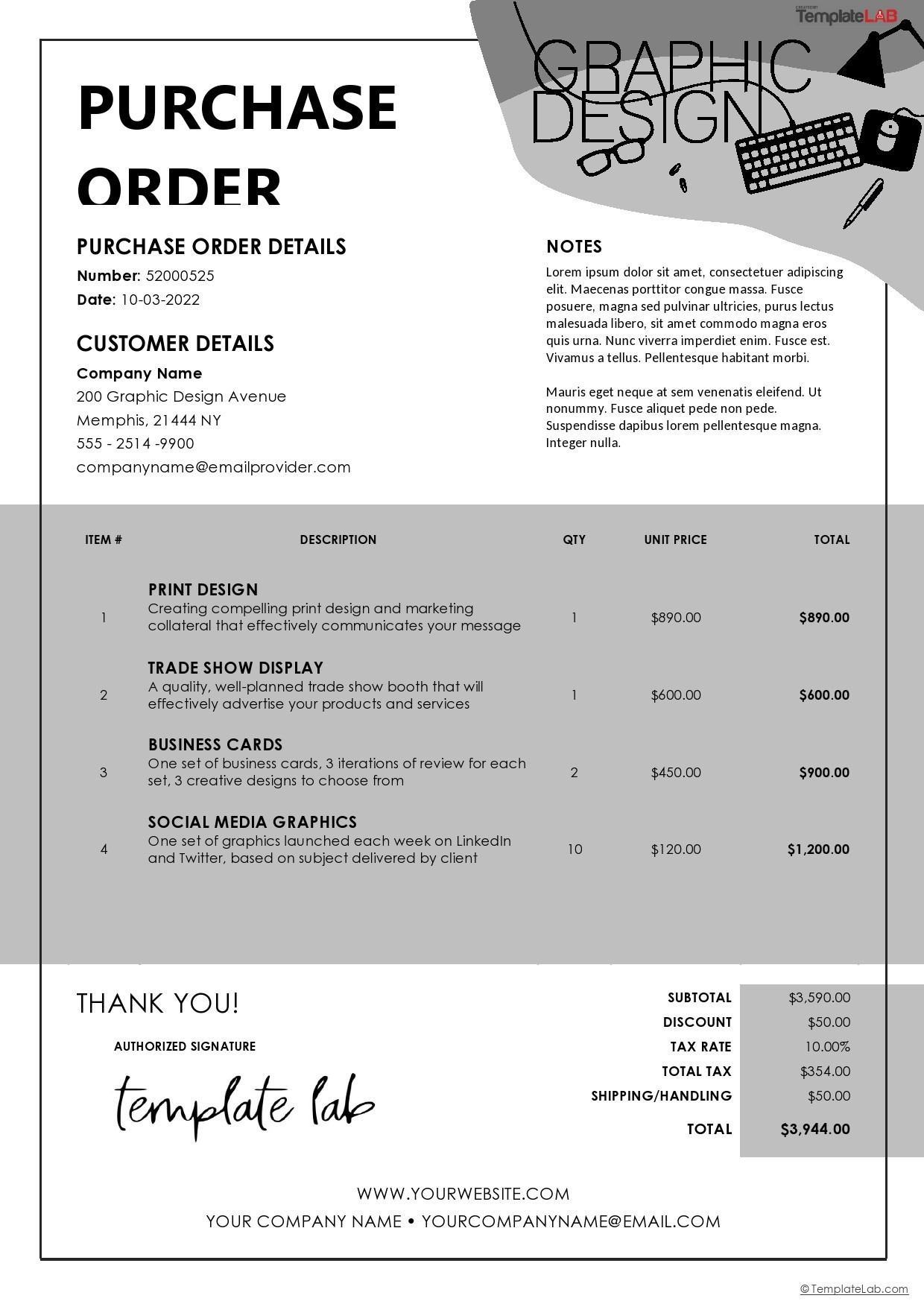 Formal Purchase Order Template