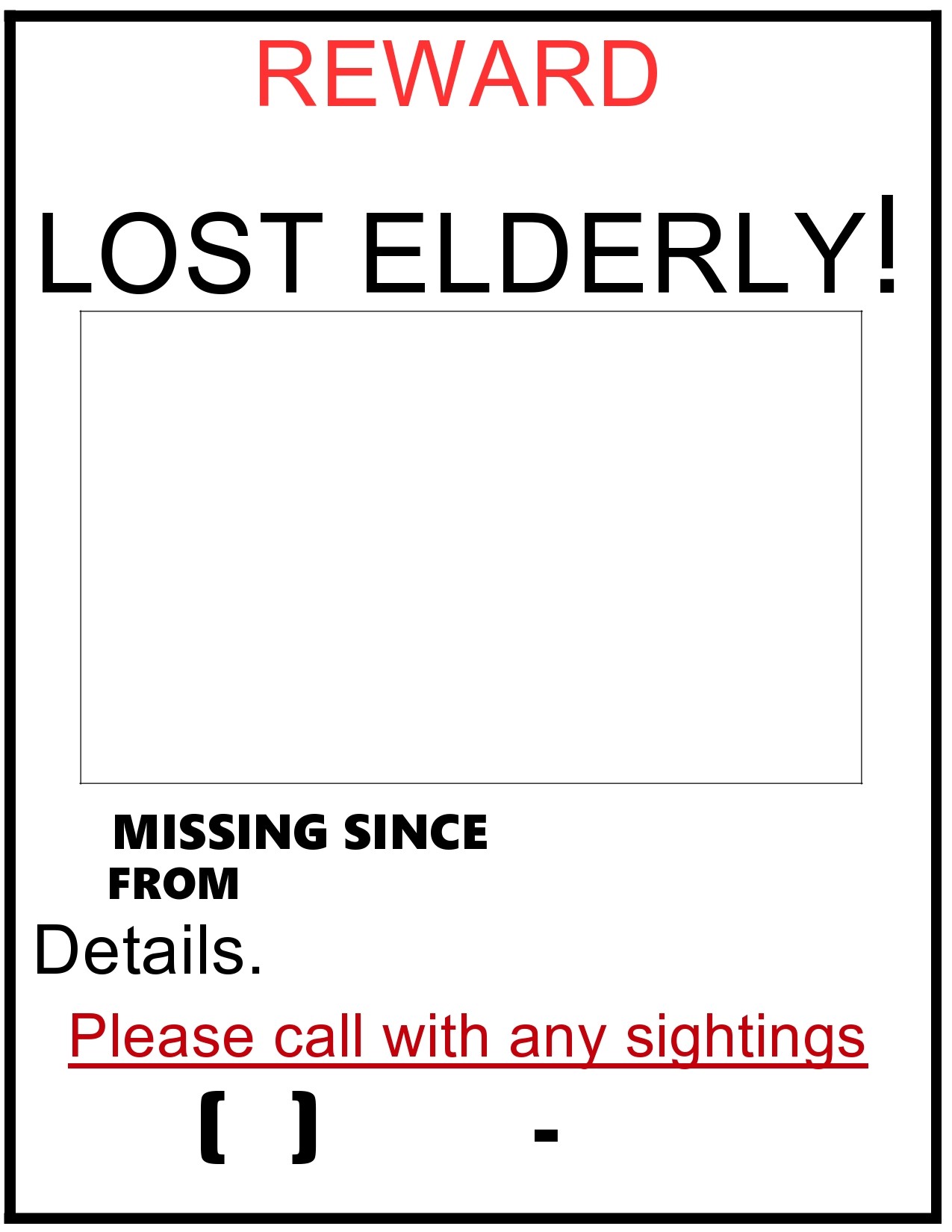 Missing Person Template Printable Missing Person Flyer Template