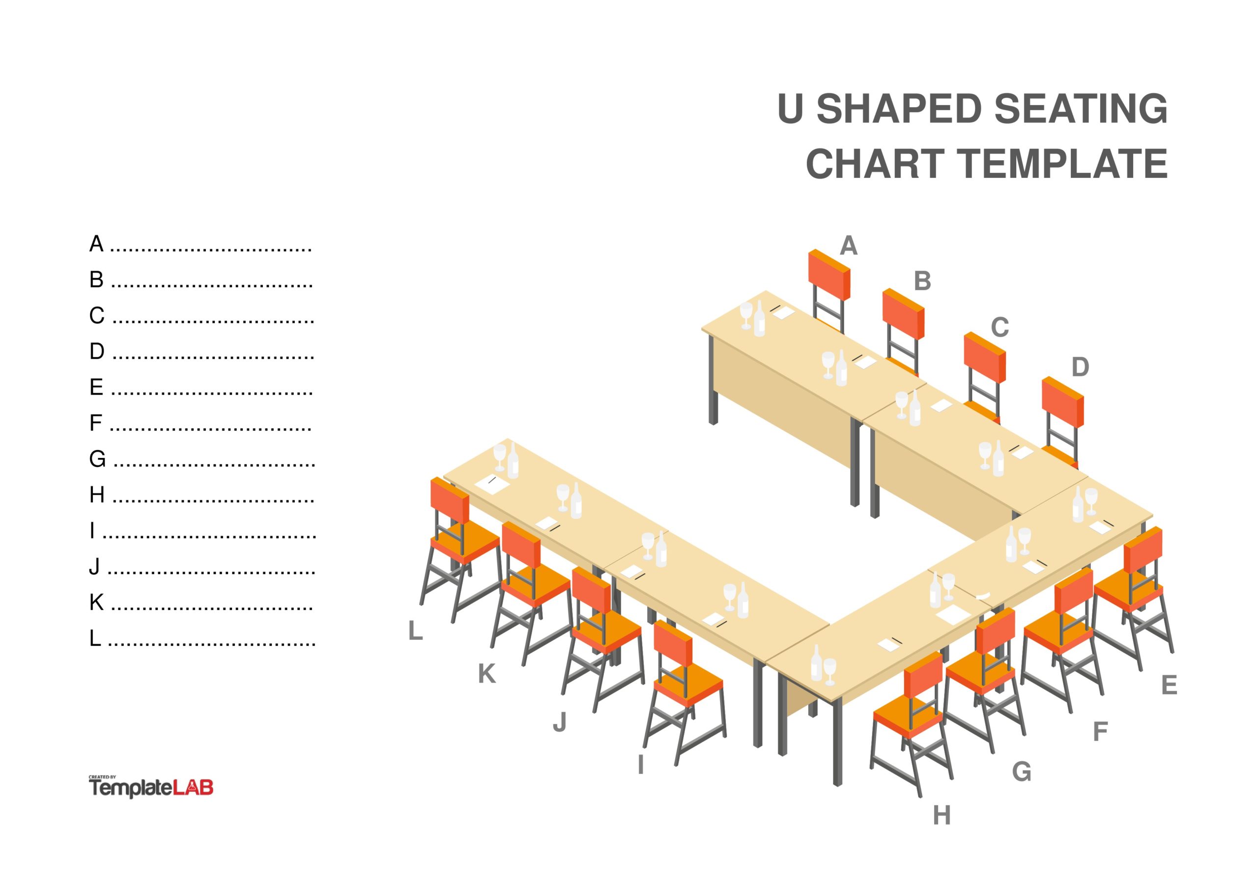 U Shaped Seating Chart Template