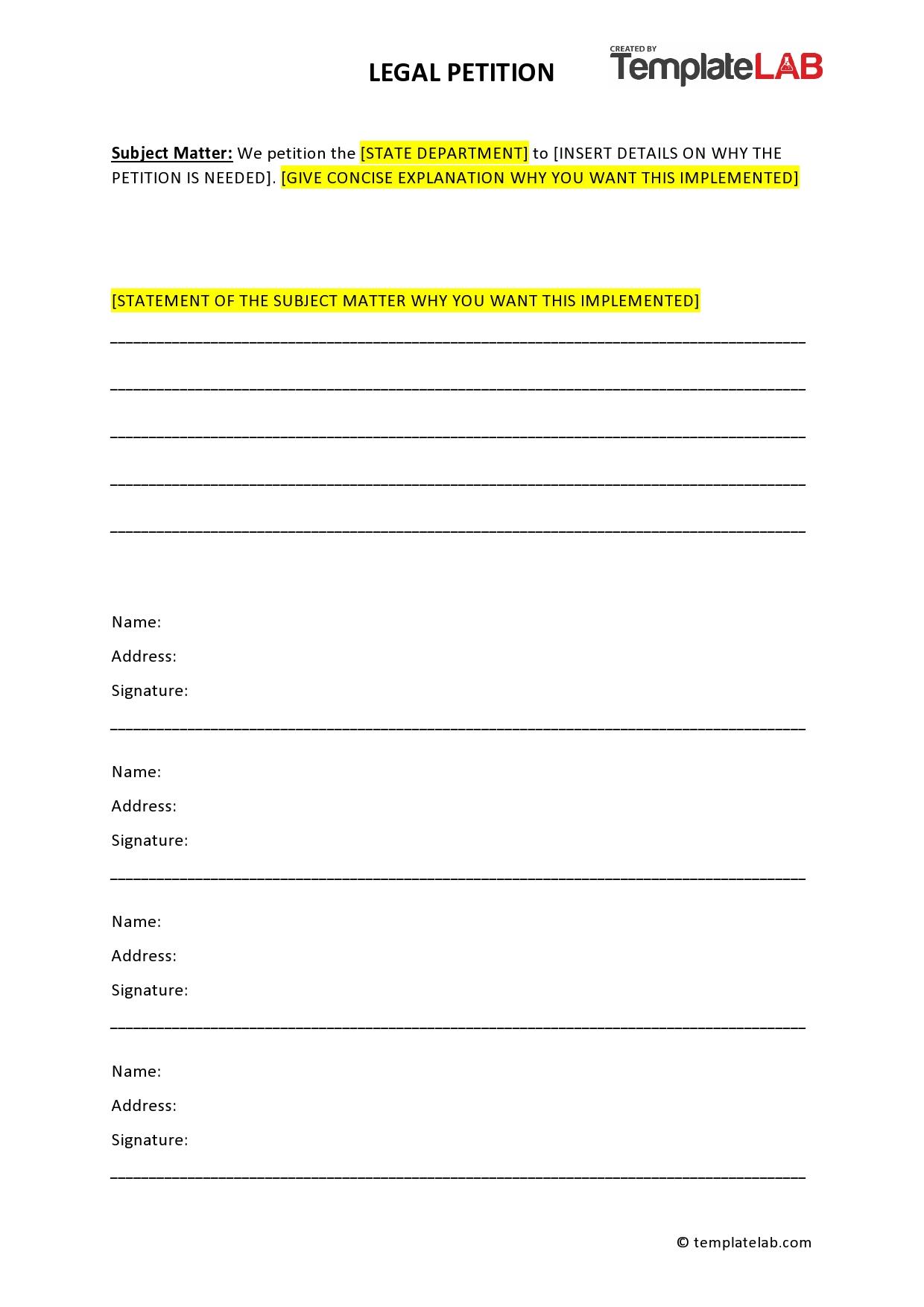 30 Petition Templates + How To Write Petition Guide
