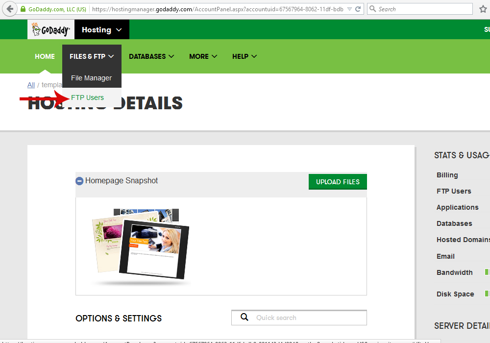 How to create FTP user with limited access (Godaddy) Template Monster
