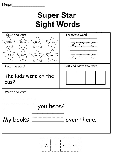 30+ Free Sight Word Worksheets - Printable PDF, MS Word » Template Republic