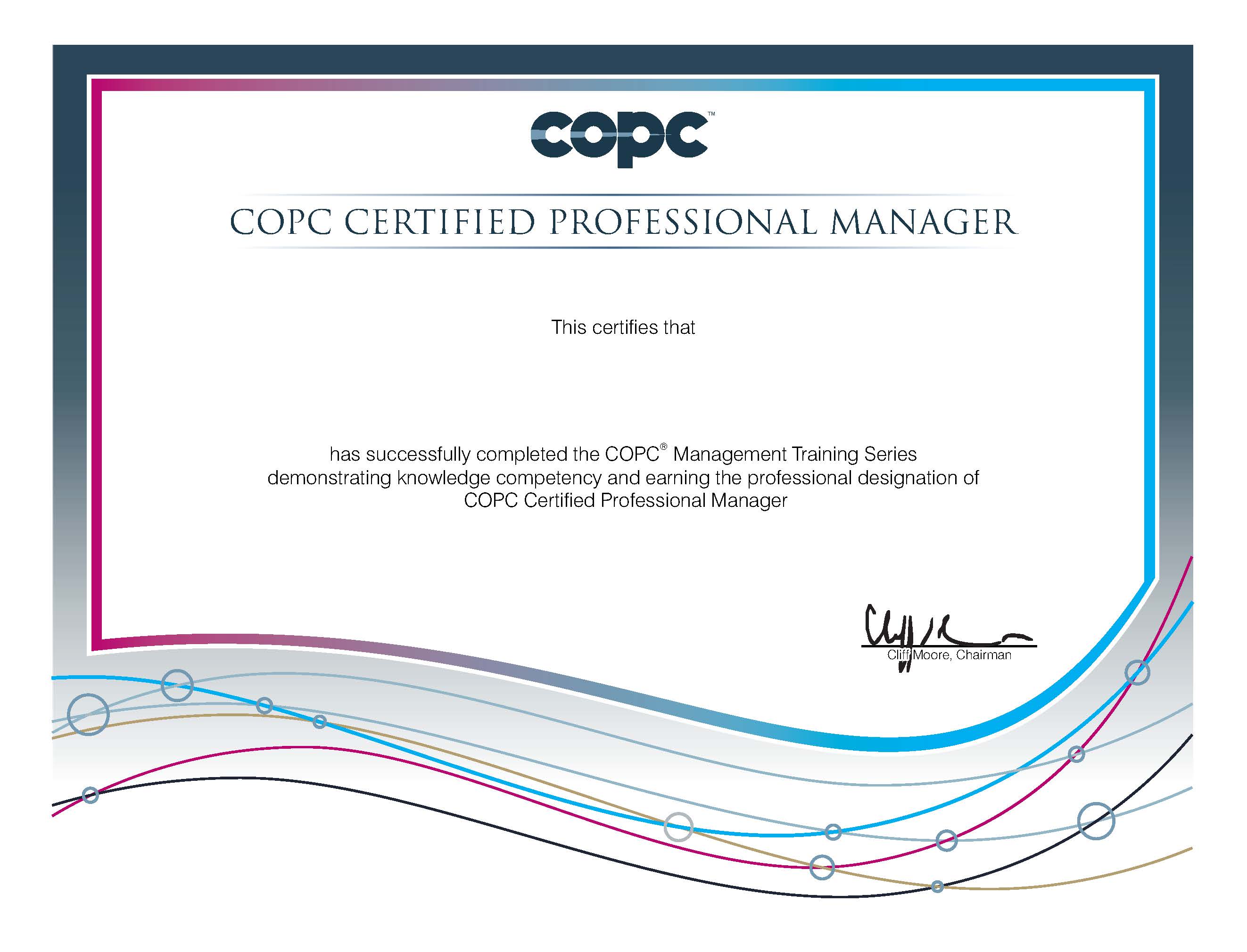 COPC® Management Training Series Certified Professional Manager