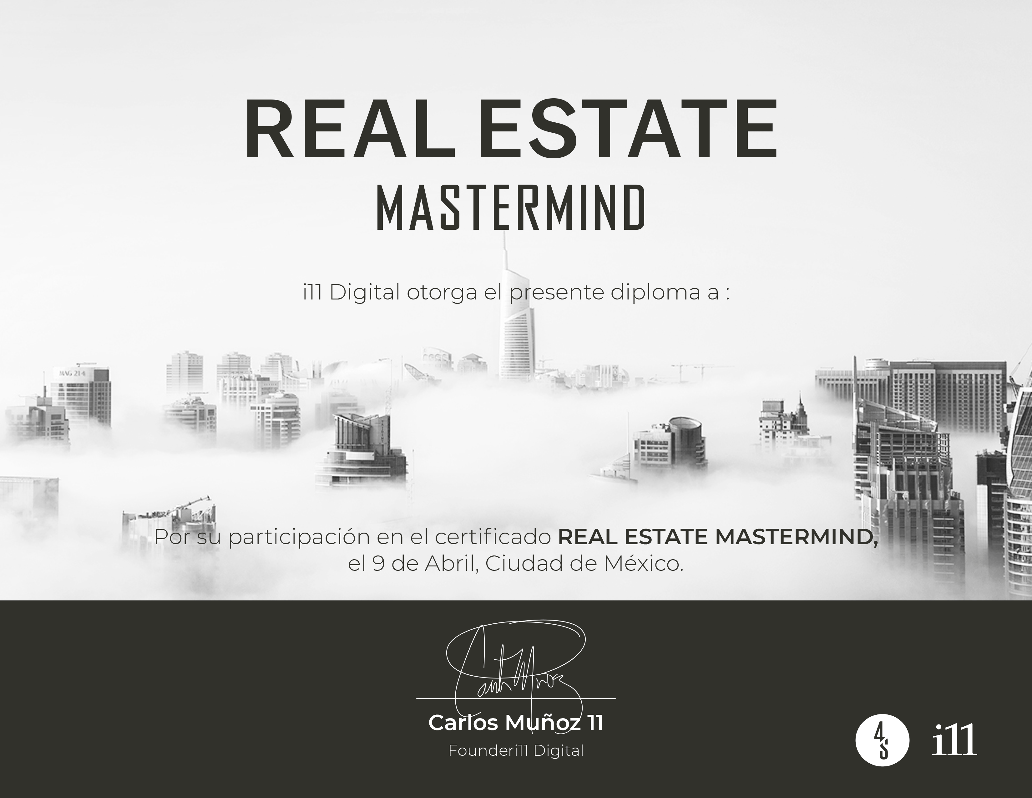 Real Estate Mastermind • Instituto 11 • Accredible • Certificates