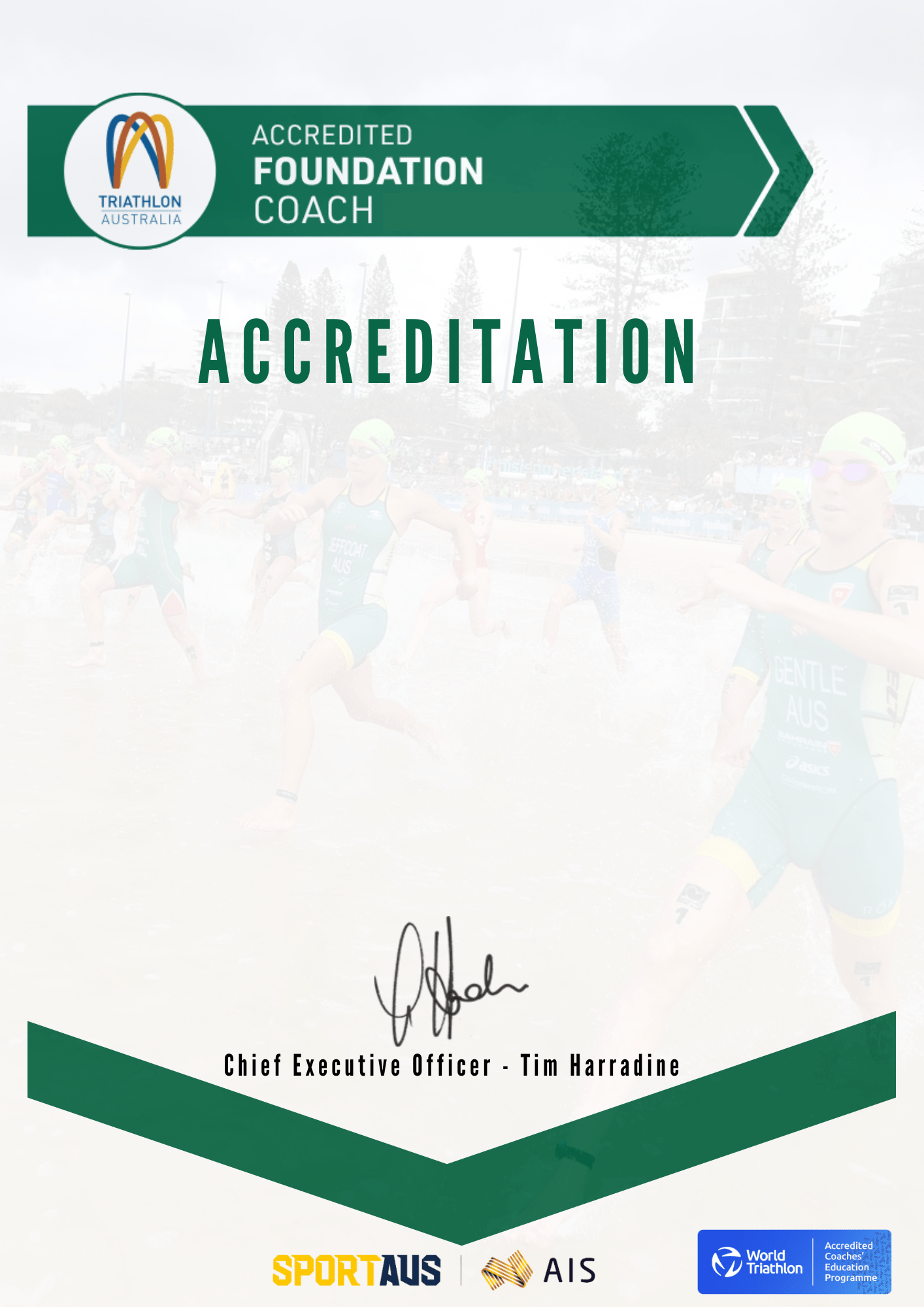 Coach Accreditation Certificate Volunteer Foundation Coach 20222023