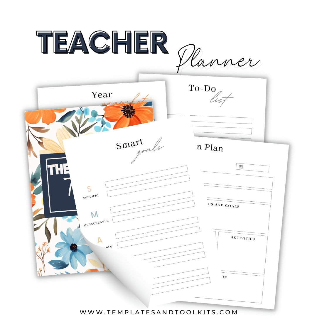 40 + Pages Printable Teacher Planner Templates and Toolkits