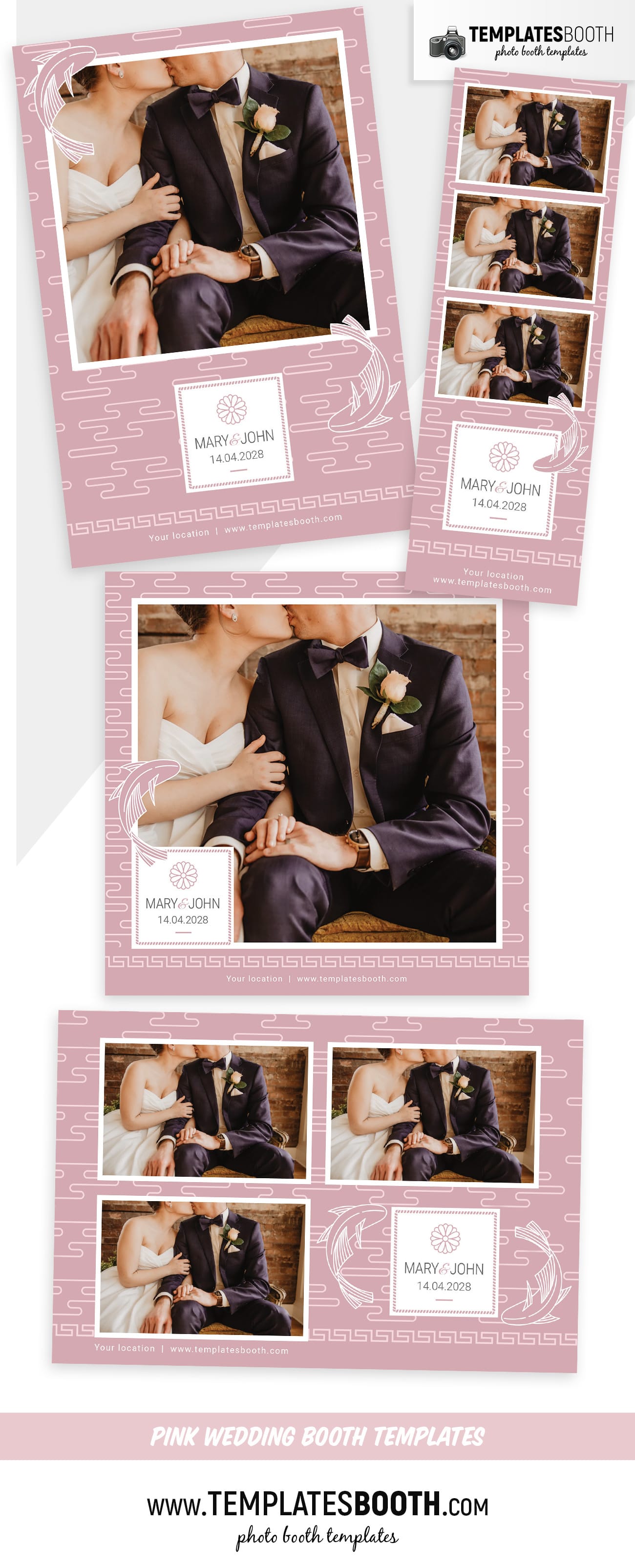 Pink Wedding Photo Booth Template TemplatesBooth