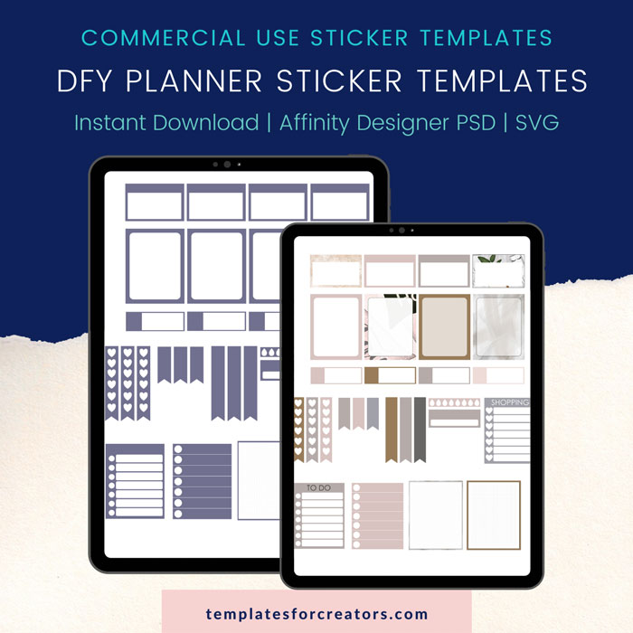 Commercial Use Planner Sticker Templates