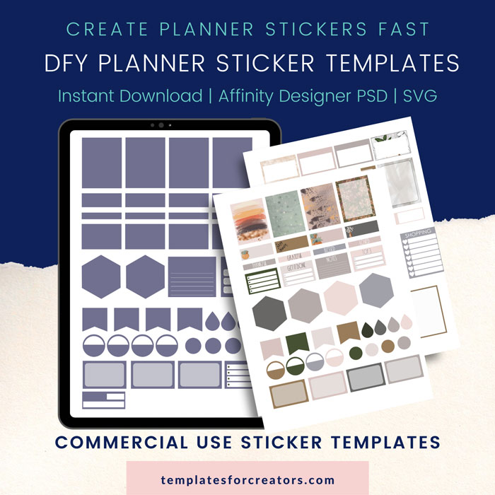 Commercial Use Planner Sticker Templates