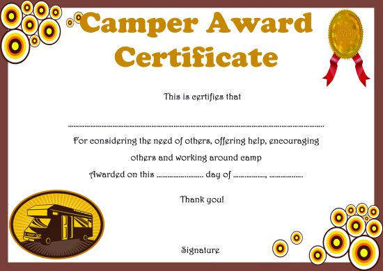 Summer Camp Certificate Templates 15+ Templates to appreciate the