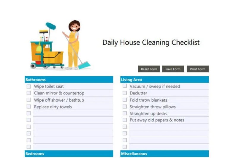 30+ House Cleaning Checklist Templates (FREE Printables)