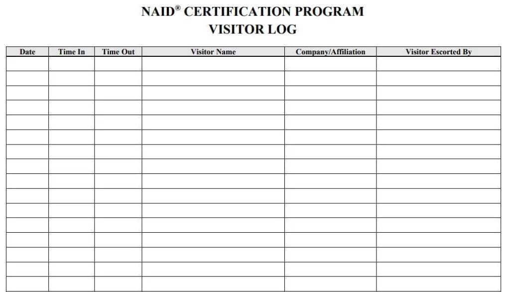 18+ Free Visitor Log Template Sample in PDF, Excel