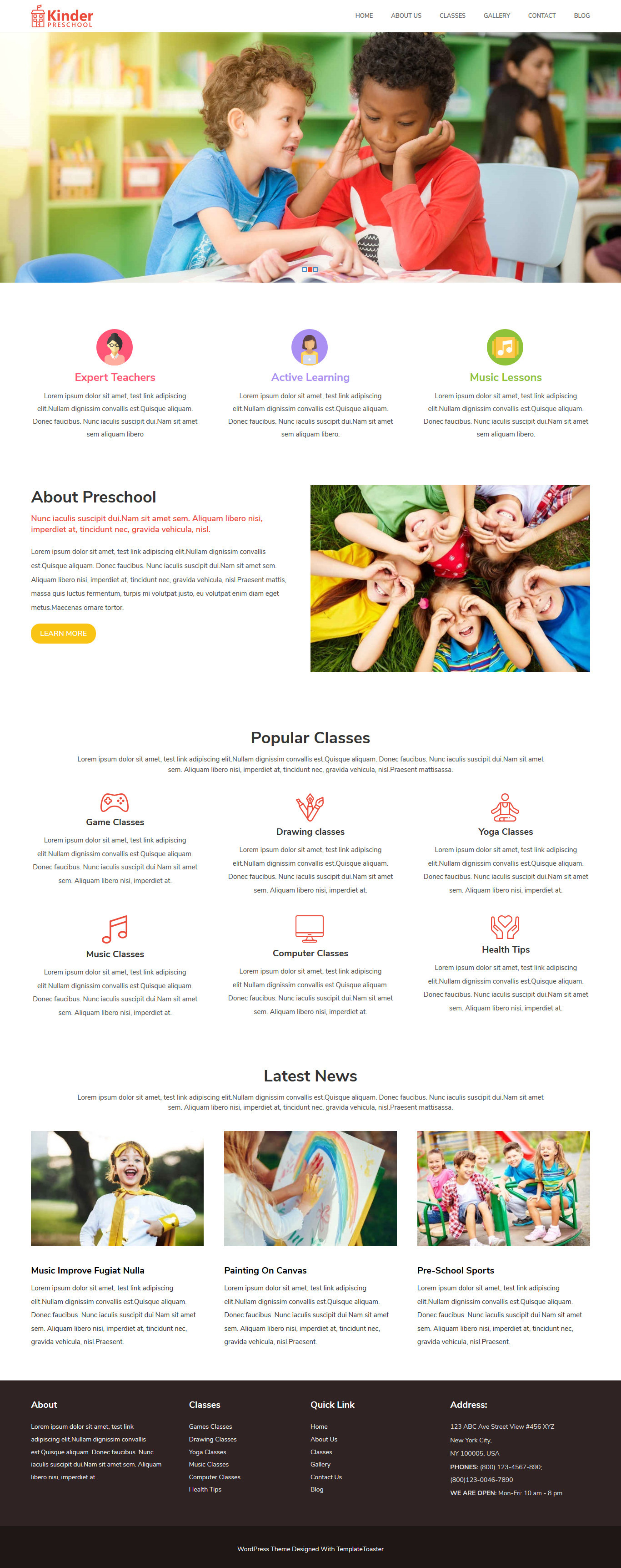 Kinder PreSchool Blogger Template TemplateToaster