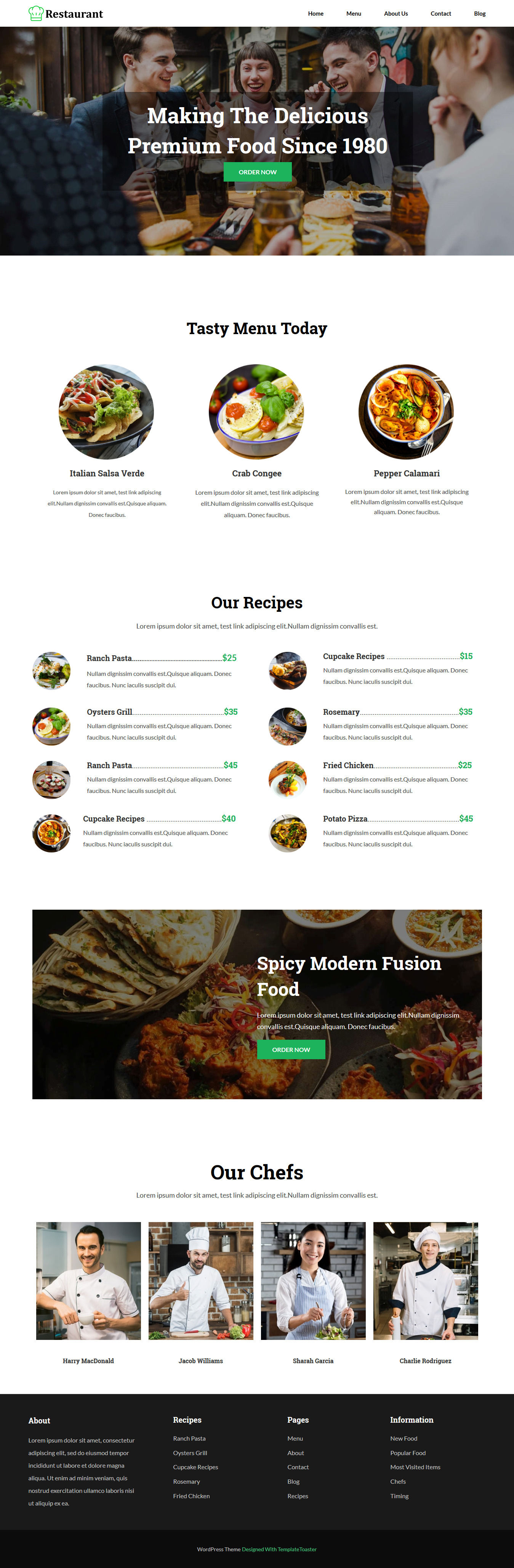 Restaurant Blogger Template TemplateToaster