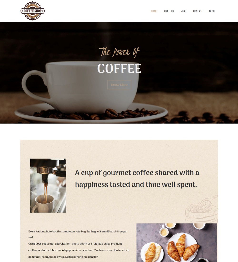 Coffee Shop Cafe Restaurant Drupal Theme TemplateToaster