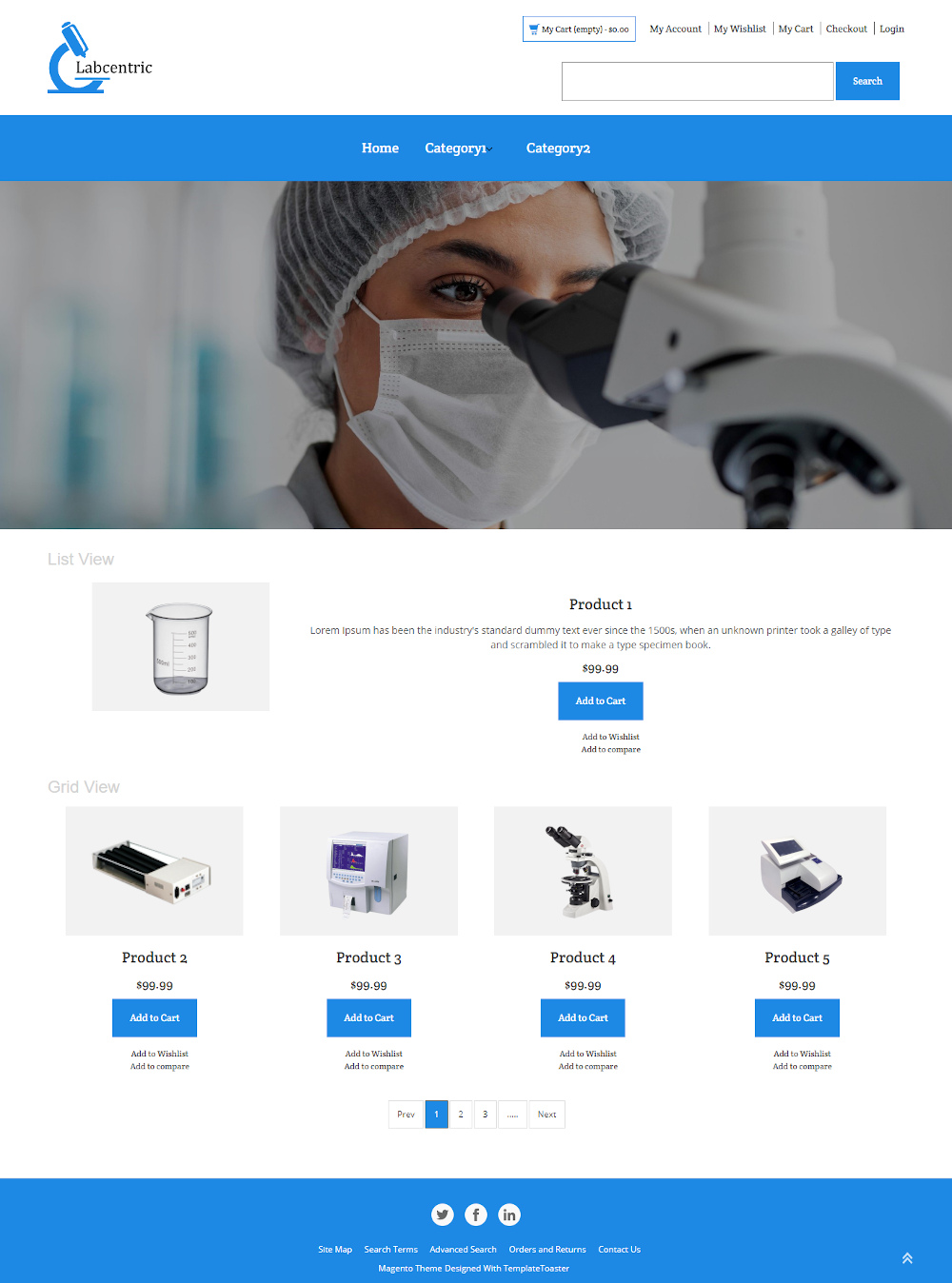 Labcentric Online Laboratory Equipment Store Magento Theme